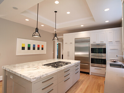 Kitchen Island with Ample Drawers and Gas Kitchen Top Range