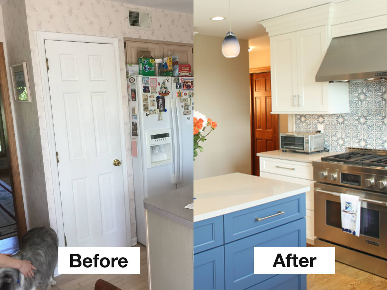 Before and After Kitchen Remodel with Turkish Tile Backsplasj