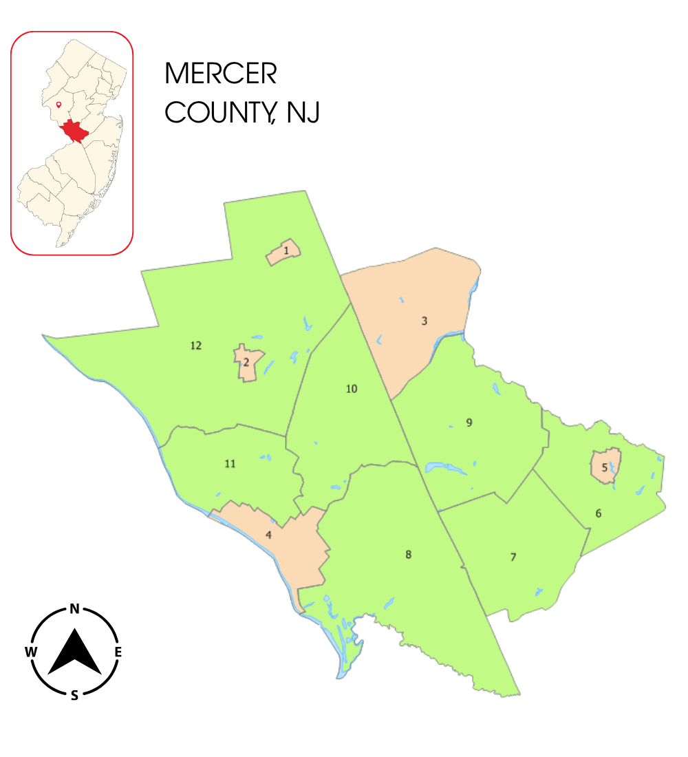 , Mercer County, NJ Map